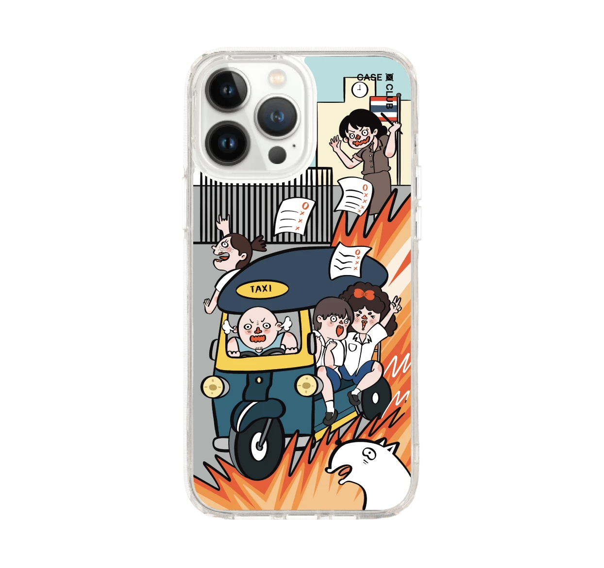 iphone 12/ 13 pro max clear case tuk tuk